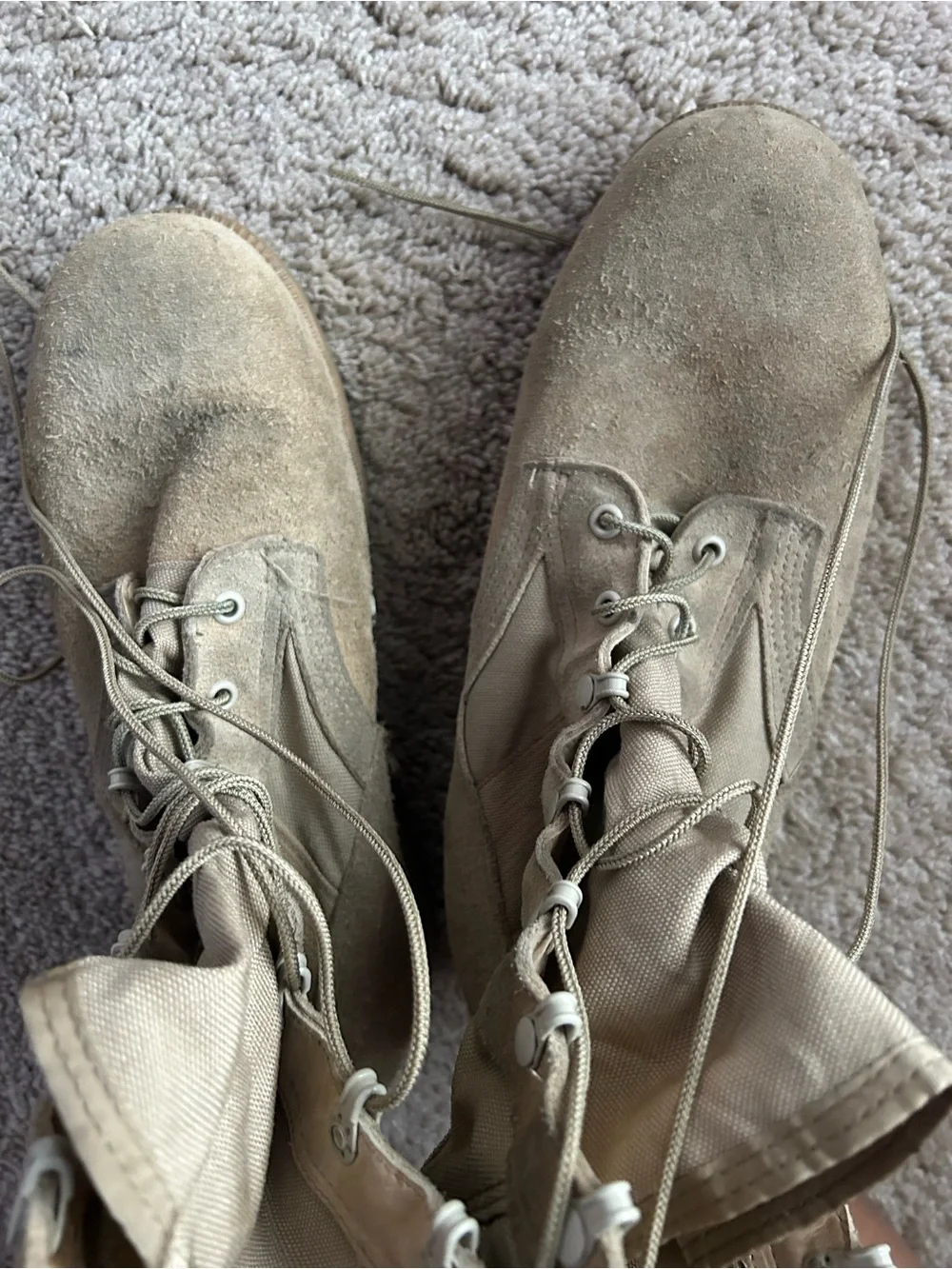 Tan Suede Combat Boots - Lace-Up Tactical Boots